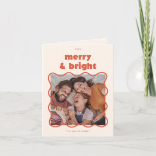 Fröhlicher & heller welliger Rahmen Weihnachtsfoto Feiertagskarte