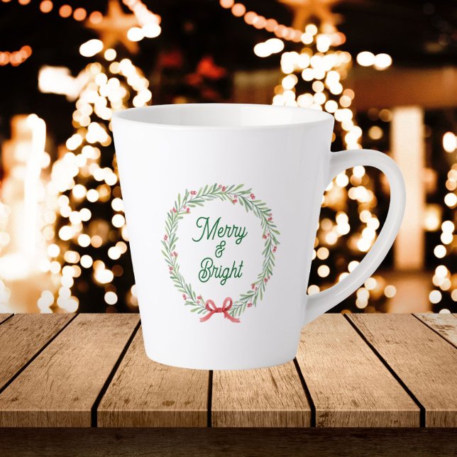 Fröhlicher & Helligkeits-Weihnachtskranz Milchtasse (In Situ Christmas)