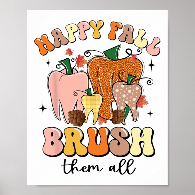 Fröhlicher Herbst, bürste sie alle  Poster (Vorne)