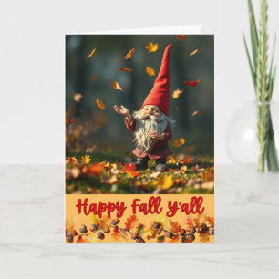 Fröhlicher Herbst euch allen, Herbstblätter und Gn Karte