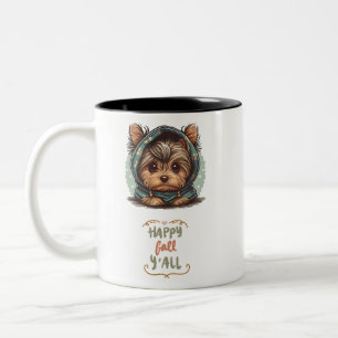 Fröhlicher Herbst für alle Yorkshire Terrier Herbs Zweifarbige Tasse