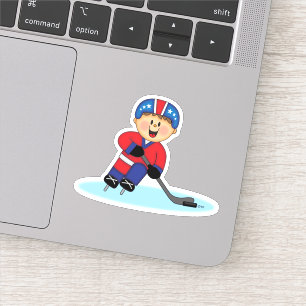 Fröhlicher Hockey-Junge Aufkleber