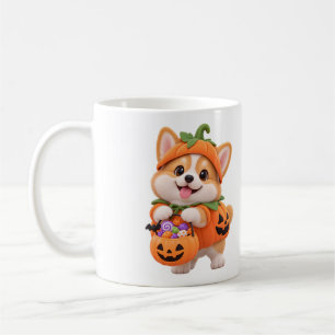 Fröhlicher Howl-o-ween Süßer Kürbis Corgi Hallowee Kaffeetasse