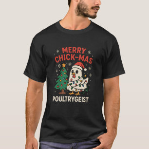 Fröhlicher Hühner-Weihnacht Geisterhuhn Lustiger H T-Shirt
