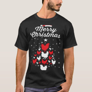 Fröhlicher Hühnerweihnachten Weihnachts-Hühnerbaum T-Shirt