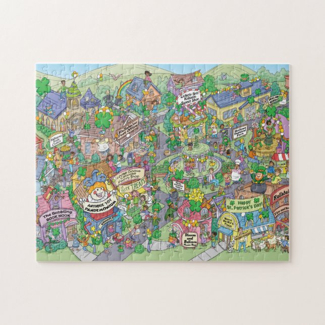 Fröhlicher Hullabaloo Hollows St. Patrick's Day Puzzle (Horizontal)
