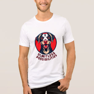 Fröhlicher Hund mit aufregendem inspirierendem Tex Tri-Blend Shirt