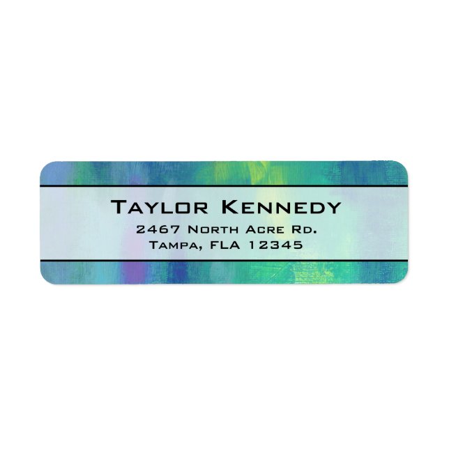 Fröhlicher Impressionist Abstrakt in Grün und Blau (Vorne)