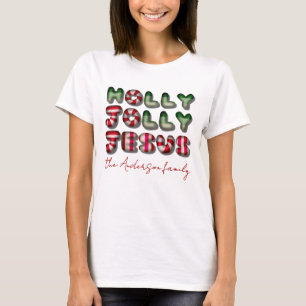 Fröhlicher Jesus 3D-optischer dicker Bonbonballon T-Shirt