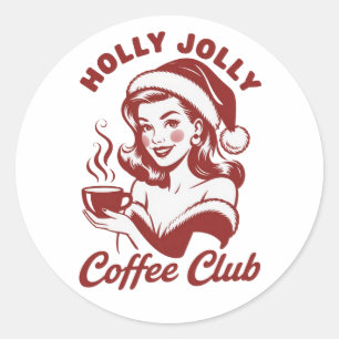Fröhlicher Kaffeeclub Sarkastischer Weihnachten Zy Runder Aufkleber