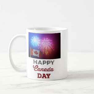 Fröhlicher Kanada-Tag-Flagge & Feuerwerk Kaffeetasse