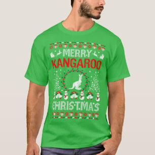 Fröhlicher Känguru Pets Weihnachtshässliches T-Shirt