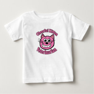 Fröhlicher Kätzchen Tierarzt Baby T-shirt