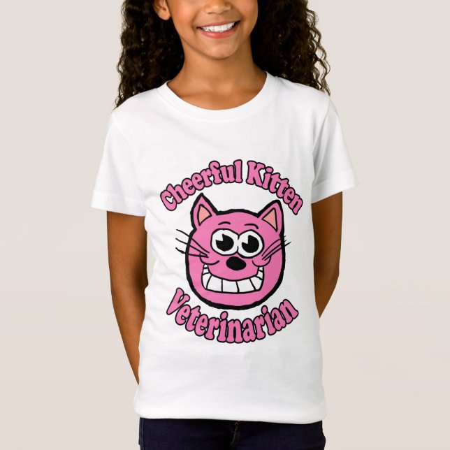 Fröhlicher Kätzchen Tierarzt T-Shirt (Vorderseite)