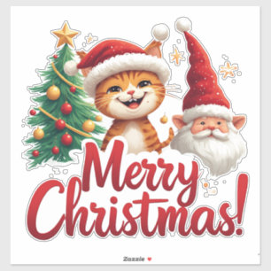 Fröhlicher Katzen-Weihnachtsstil für saisonale Acc Aufkleber