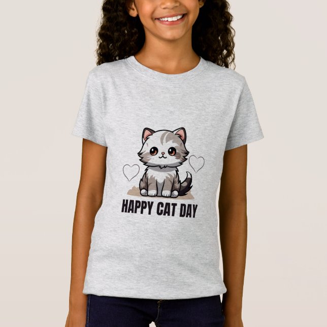 Fröhlicher Katzentag T-Shirt (Vorderseite)