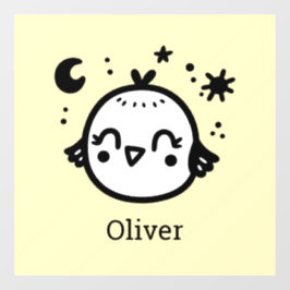 Fröhlicher Kick - Kawaii Bird Line Art" Fensteraufkleber