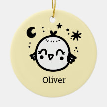 Fröhlicher Kick - Kawaii Bird Line Art"