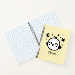 Fröhlicher Kick - Kawaii Bird Line Art" Notizbuch