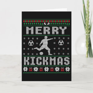 Fröhlicher Kickmas Fußballspieler hässlicher Weihn Karte