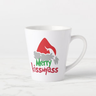 Fröhlicher Kissmyass lustiger Weihnachts-Latte-Mug Milchtasse