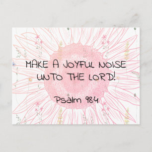 Fröhlicher Klang 2 Psalm 98:4 Christliche Schrift Postkarte