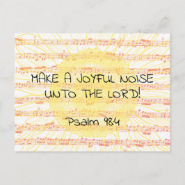 Fröhlicher Klang Psalm 98:4 Christlicher Bibelvers Postkarte