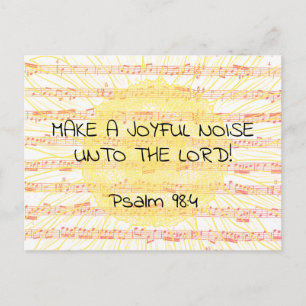 Fröhlicher Klang Psalm 98:4 Christlicher Bibelvers Postkarte