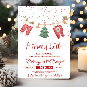 Fröhlicher Kleiner Baby Shower Santa Baby Einladung