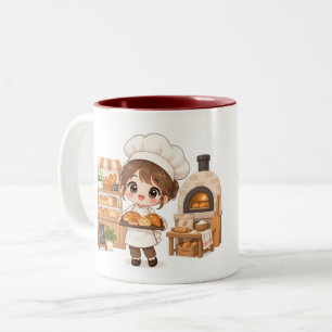 Fröhlicher kleiner Bäcker Zweifarbige Tasse