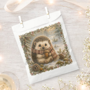 Fröhlicher kleiner Igel Schneewald Geburtstag Geschenktütchen