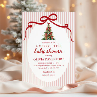 Fröhlicher kleiner Koketten-Weihnachtsbaum-Baby-Sh Einladung