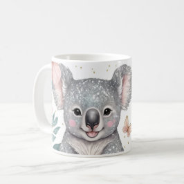 Fröhlicher Koala und floraler Charm Kaffeetasse