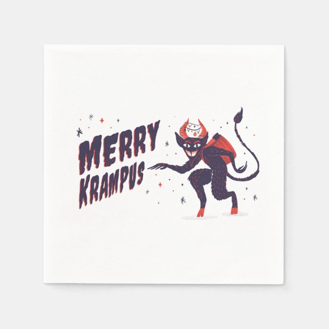 Fröhlicher Krampus Serviette (Vorderseite)