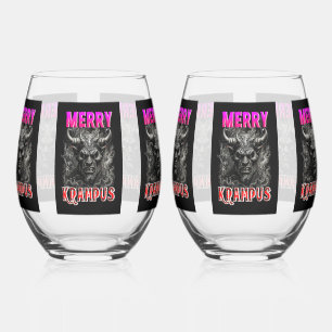 Fröhlicher Krampus Weinglas Ohne Stiel