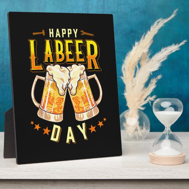 Fröhlicher Labeer-Tag Lustiger Labor Day Fotoplatte (Seite)