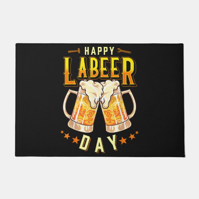 Fröhlicher Labeer-Tag Lustiger Labor Day Fußmatte (Vorderseite)