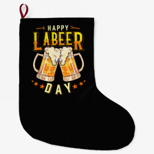 Fröhlicher Labeer-Tag Lustiger Labor Day Großer Weihnachtsstrumpf