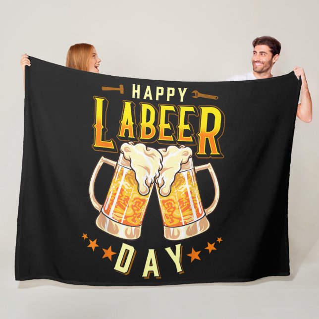 Fröhlicher Labeer-Tag Lustiger Tag der Arbeit Fleecedecke (Beispiel)