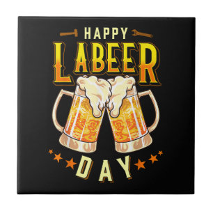 Fröhlicher Labeer-Tag Lustiger Tag der Arbeit Fliese