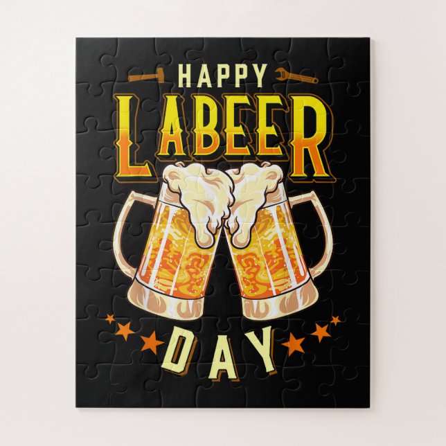 Fröhlicher Labeer-Tag Lustiger Tag der Arbeit Puzzle (Vertikal)