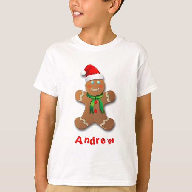 Fröhlicher Lebkuchen-Mann T-Shirt (Vorderseite)