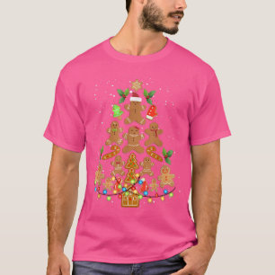 Fröhlicher Lebkuchen-Weihnachtsbaum Lebkuchen-Männ T-Shirt