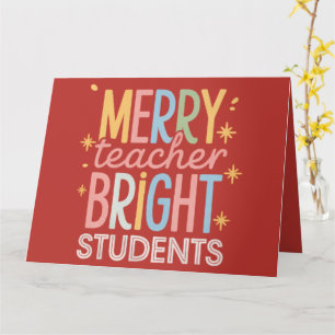 Fröhlicher Lehrer Helle Schüler Weihnachten Lustig Karte