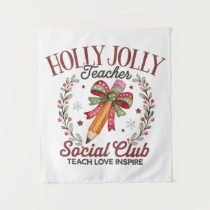 Fröhlicher Lehrer Sozialclub Lehr Liebe Inspiriere Wandteppich
