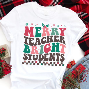 Fröhlicher Lehrer, strahlende Schüler Retro-Weihna Tri-Blend Shirt