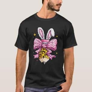 Fröhlicher Lehrer Süße Kokette Schleife Hase Oster T-Shirt