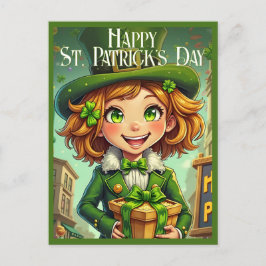 Fröhlicher Leprechaun - St. Patrick's Day Lucky Ch Feiertagspostkarte