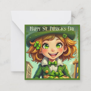 Fröhlicher Leprechaun - St. Patrick's Day Lucky Ch Mitteilungskarte
