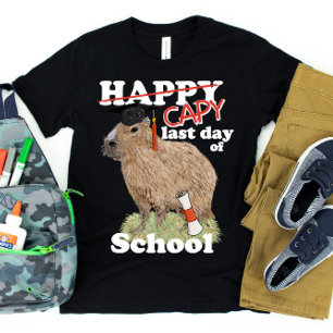 Fröhlicher letzter Schultag Capybara-Abschluss T-Shirt